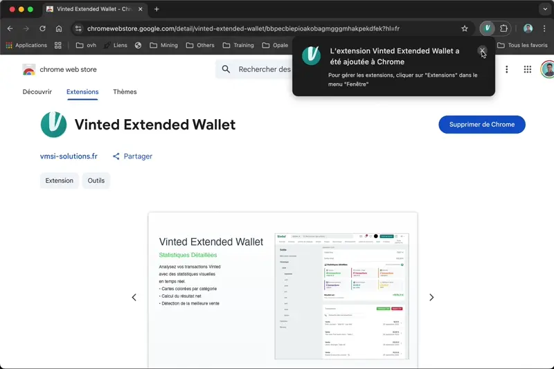 Épingler Extension Chrome